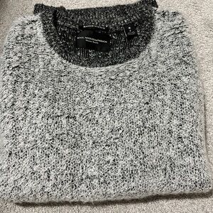 Maison Scotch Black and Gray Textured Sweater